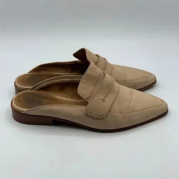 Frye Ellie Slip On Loafer Mules Tan Suede Leather Size 8 - Picture 2 of 9